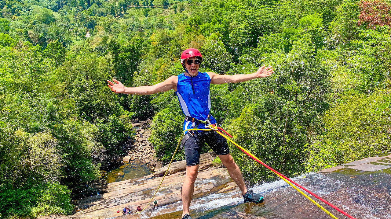 Abseiling from Kitulgala