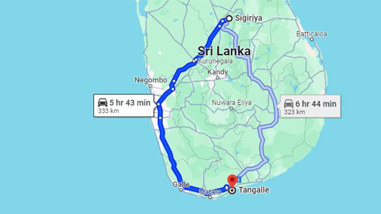 Sigiriya City to Tangalle City Private Transfer