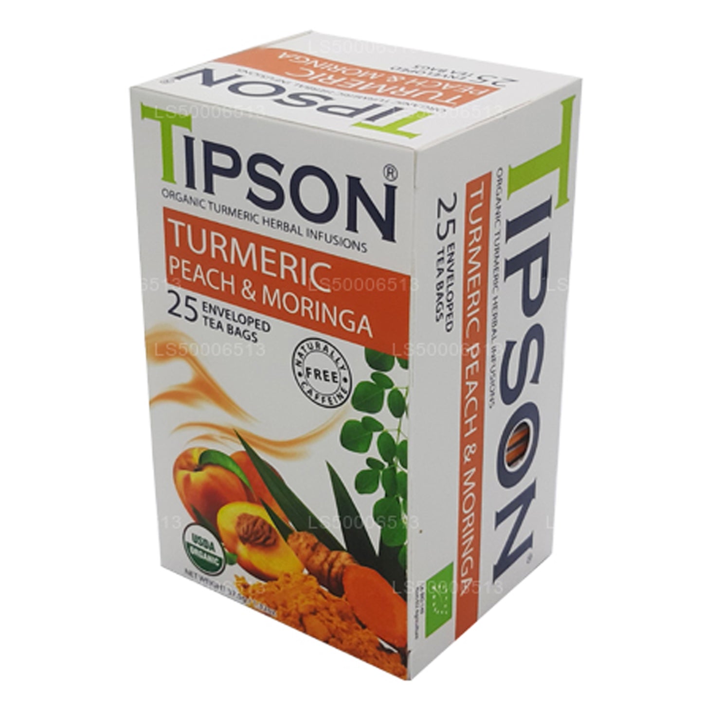 Tipson Turmeric Peach & Moringa 25 Enveloped Tea Bags (37.5g)