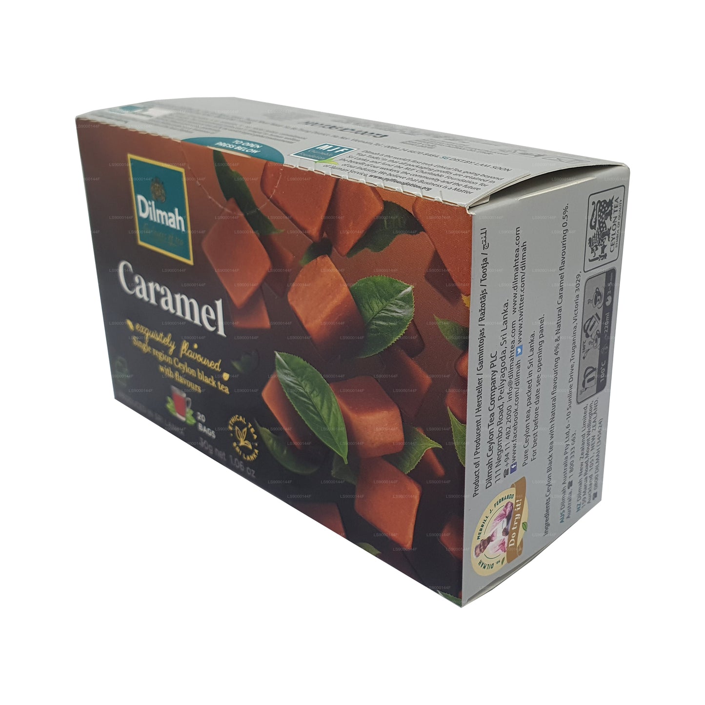 Dilmah Caramel Flavored Ceylon Black Tea (30g) 20 Tea Bags