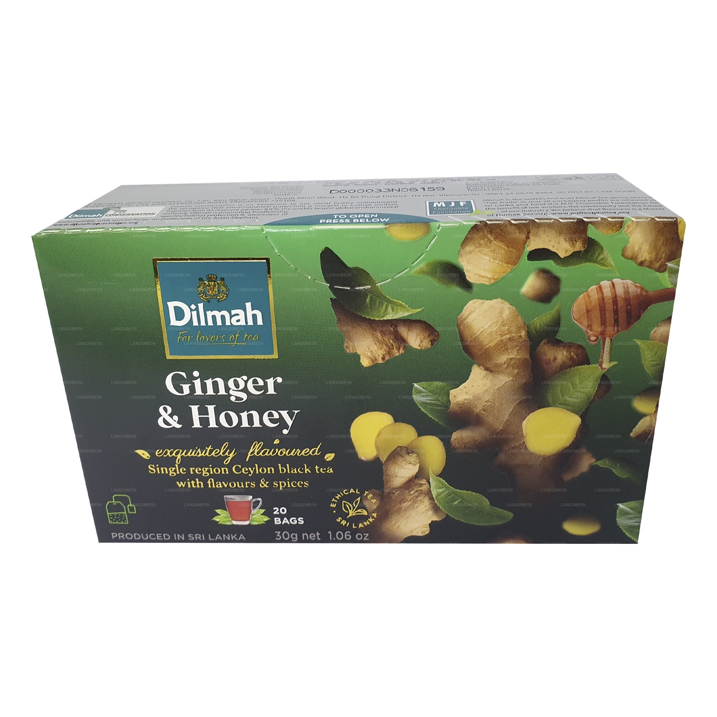 Dilmah Ginger and Honey Flavored Tea (30g) 20 Tea Bags