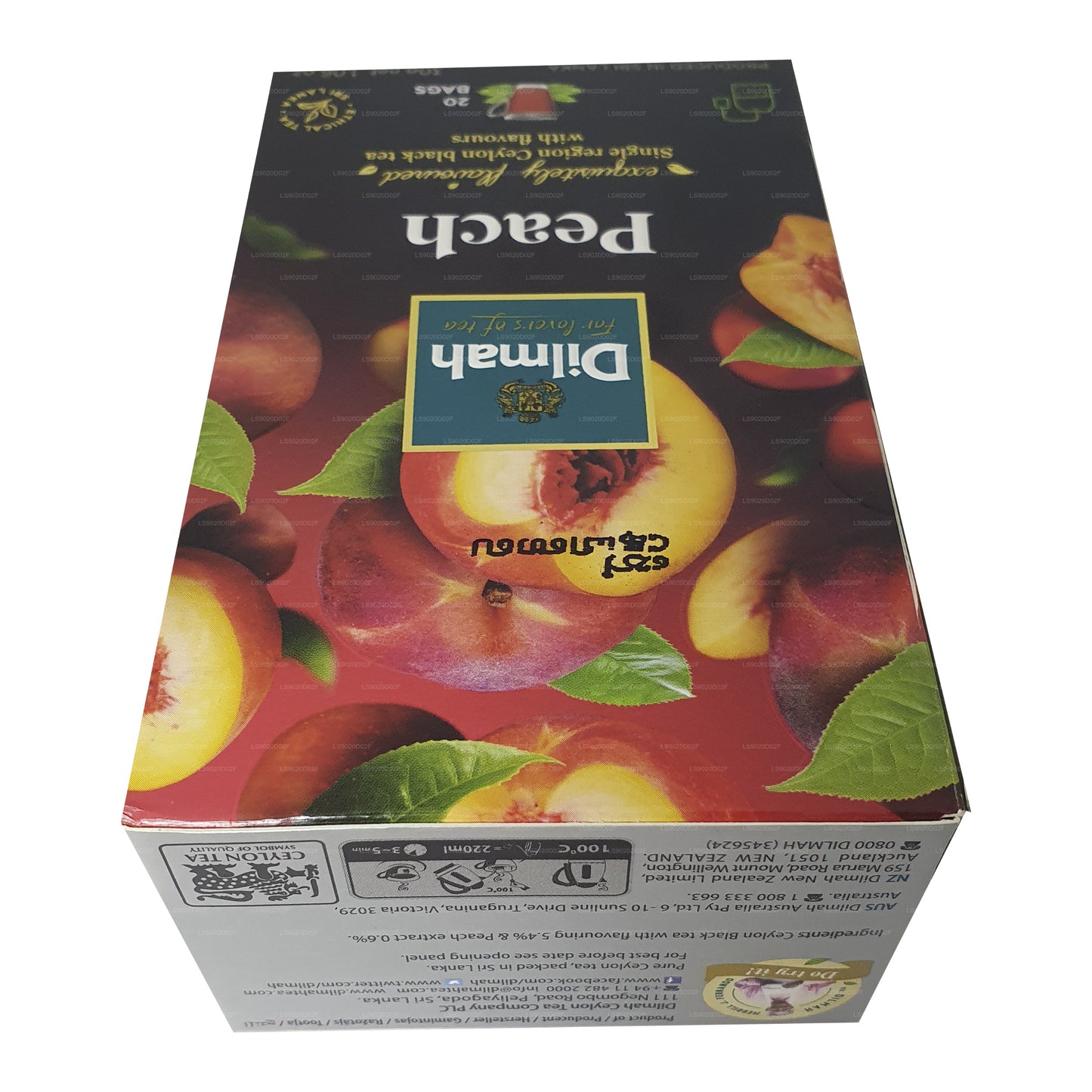 Dilmah Peach Flavored Ceylon Black Tea (30g) 20 Tea Bags