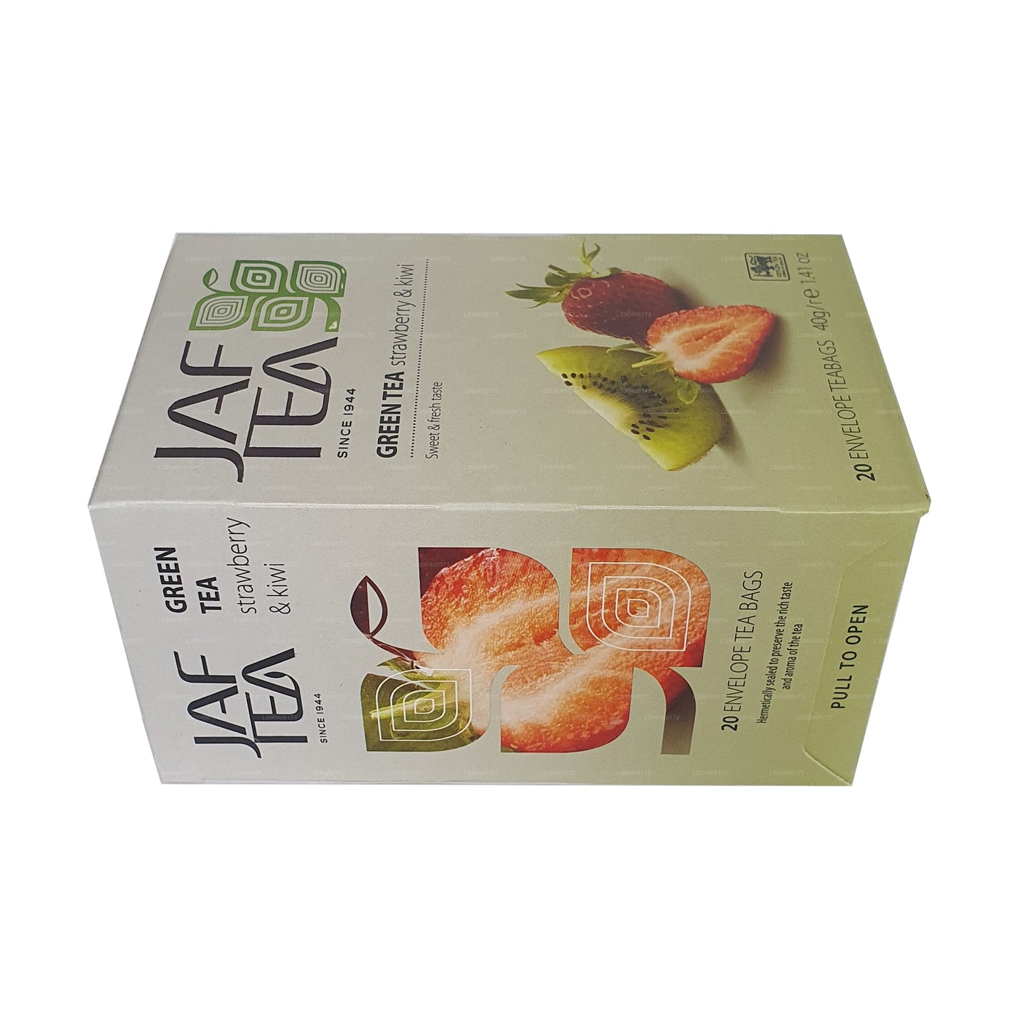 Jaf Tea Strawberry and Kiwi Green Tea (40g) Foil Envelop Tea Bags