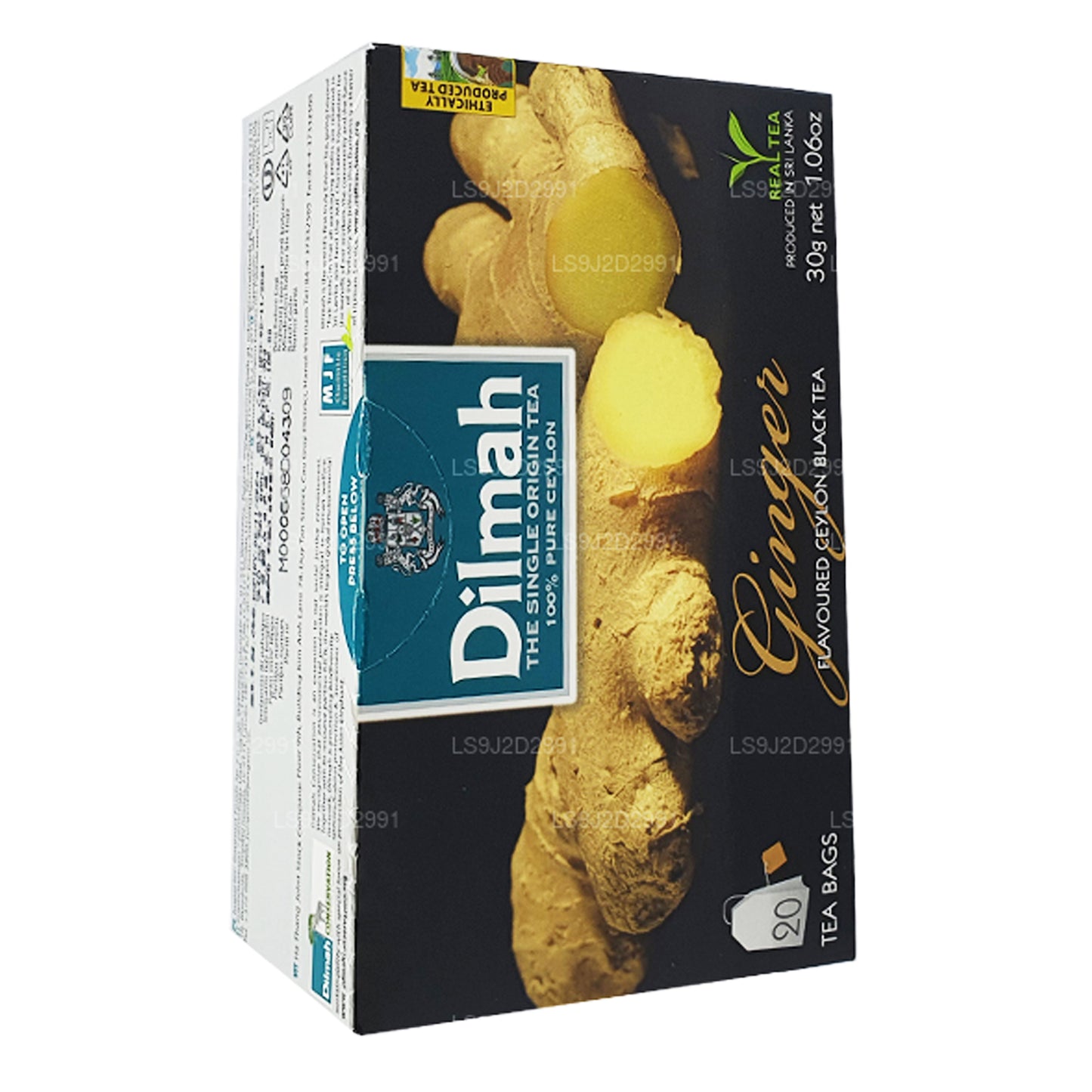 Dilmah Ginger Flavored Black Tea (30g) 20 Tea Bags