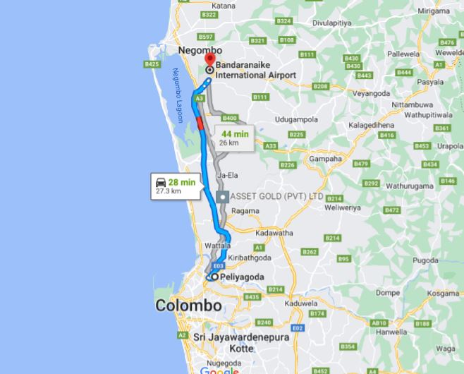 Peliyagoda City  to Colombo Airport (CMB)Private Transfer