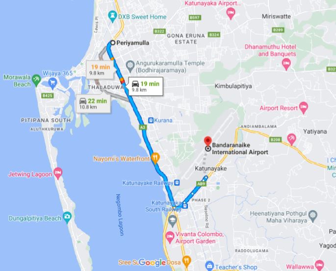 Periyamulla City to Colombo Airport (CMB) Private Transfer