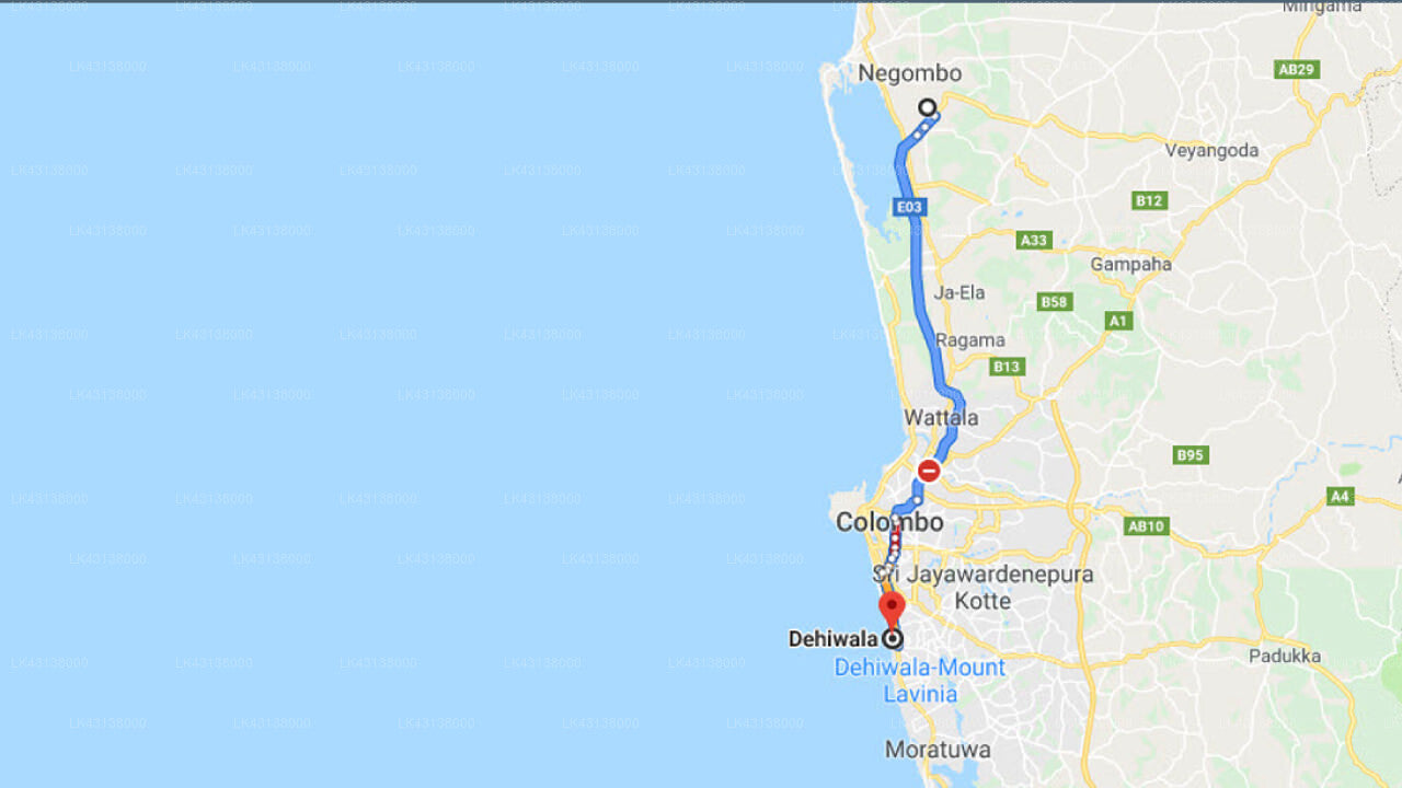 Transfer between Colombo Airport (CMB) and Jansen Villa, Dehiwala