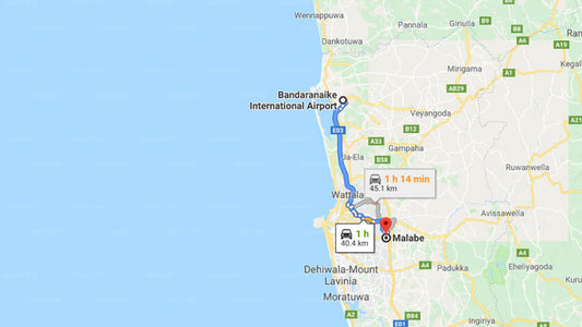 Transfer between Colombo Airport (CMB) and Piyasa Home Stay, Malabe