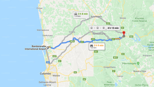 Transfer between Colombo Airport (CMB) and Jasmine Villa Homestay, Kandy