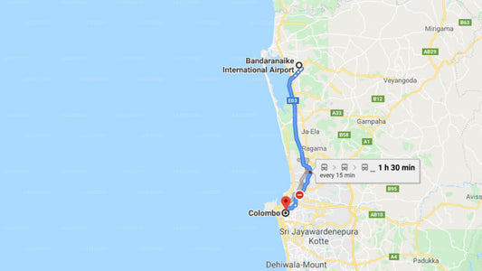 Transfer between Colombo Airport (CMB) and Ishq Colombo, Colombo