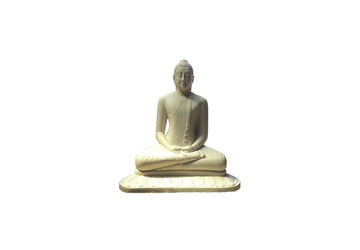 Buddha statue/ Color: white Materials: stone (Size: Approx. 15cm x 10 cm)
